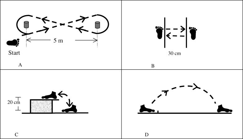 A, Figure-of-8 hop test