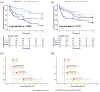 Each of the four graphs represents the results of a study examining the relationship between circulating CD62E and MIF levels and the risk of recurrent stroke or TIA over 5 years. The left two graphs show Kaplan–Meier curves and forest plots for CD62E levels, the right two graphs show the same for MIF levels. Adjustments for age, sex, and vascular risk factors are made in the analysis. Graphs display 5-year recurrent stroke- or TIA-free survival probability and hazard ratios (HR) with 95% confidence intervals (CI). Graphs distinguish between adjusted and unadjusted hazard ratios, with statistical significance indicated by asterisks.