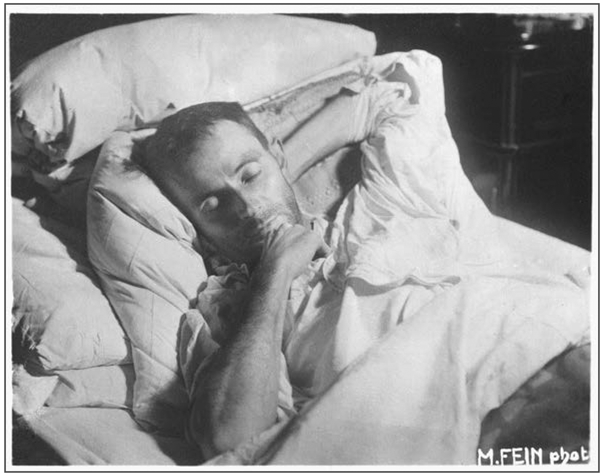 “Death Bed” Photograph of Renowned Viennese Painter Egon Schiele (1890–1918).