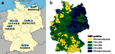 Figure: Prevalence of diagnosed diabetes and regional deprivation in Germany.