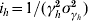 i_{h} \equals 1\sol \lpar \gamma _{h}^{\setnum{2}} \sigma _{\gamma _{h} }^{\setnum{2}} \rpar