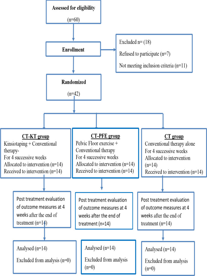 The effect of adding kinesiotaping versus pelvic floor exercise to ...