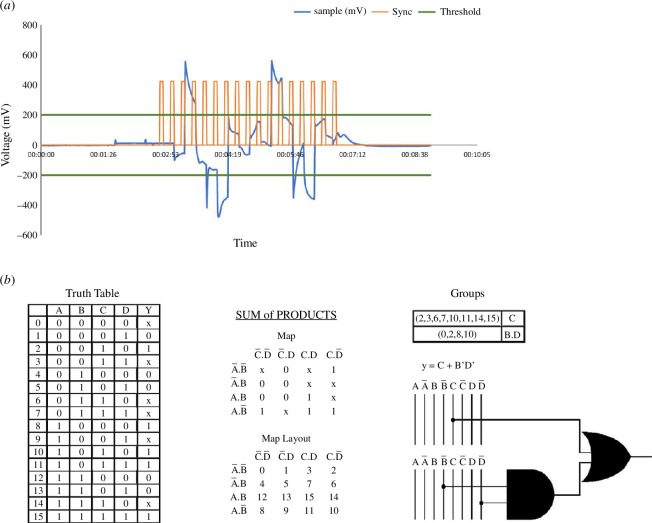 Workflow example. (a) The voltage measurements of the sample.