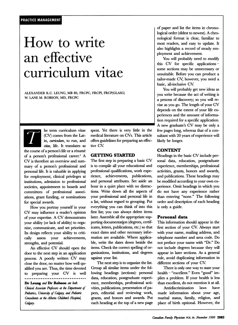 How to write an effective curriculum vitae making the most of your