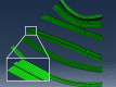 abaqus model of the cervical retractor beams with the mesh shown