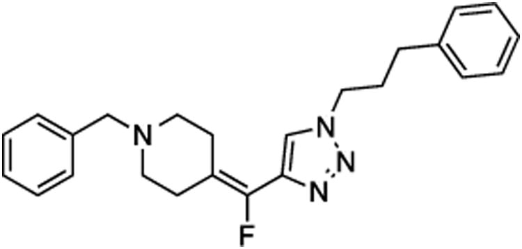 1-Benzyl-4-{fluoro[1-(3-phenylpropyl)-1H-1,2,3-triazol-4-yl]methylene}piperidine (27)