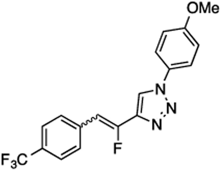 (E/Z)-4-{1-Fluoro-2-[4-(trifluoromethyl)phenyl]vinyl}-1-(4-methoxyphenyl)-1H-1,2,3-triazole (16)