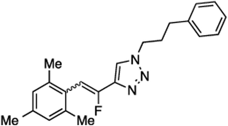 (E/Z)-4-(1-Fluoro-2-mesitylvinyl)-1-(3-phenylpropyl)-1H-1,2,3-triazole (15)