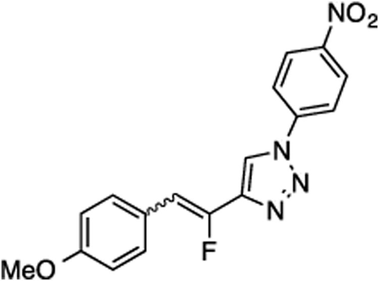 (E/Z)-4-[1-Fluoro-2-(4-methoxyphenyl)vinyl]-1-(4-nitrophenyl)-1H-1,2,3-triazole (13)