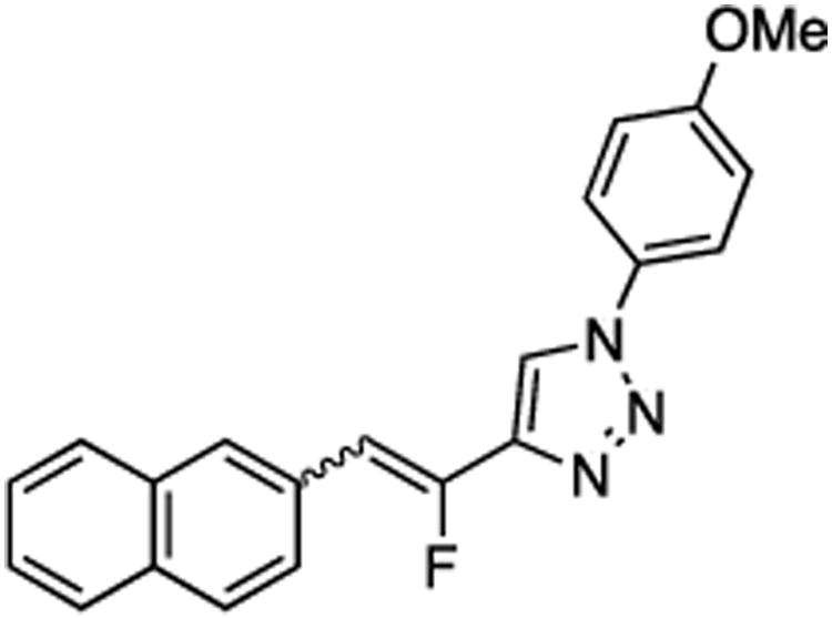 (E/Z)-4-[1-Fluoro-2-(naphthalen-2-yl)vinyl]-1-(4-methoxyphenyl)-1H-1,2,3-triazole (11)