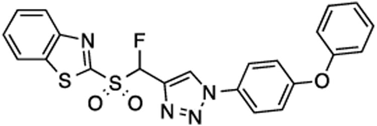 2-{Fluoro[1-(4-phenoxyphenyl)-1H-1,2,3-triazol-4-yl)methyl]sulfonyl}benzo[d]thiazole (5)