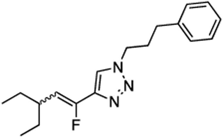 (E/Z)-4-(3-Ethyl-1-fluoropent-1-en-1-yl)-1-(3-phenylpropyl)-1H-1,2,3-triazole (25)