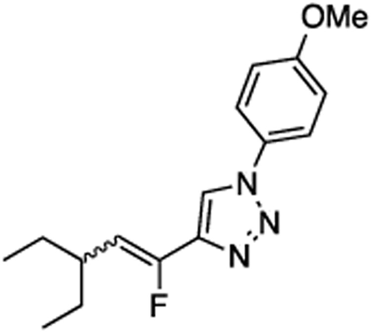 (E/Z)-4-(3-Ethyl-1-fluoropent-1-en-1-yl)-1-(4-methoxyphenyl)-1H-1,2,3-triazole (23)