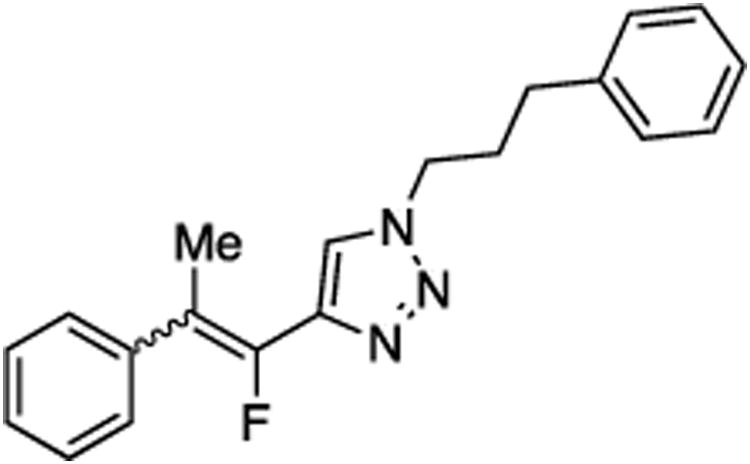 (E/Z)-4-(1-Fluoro-2-phenylprop-1-en-1-yl)-1-(3-phenylpropyl)-1H-1,2,3-triazole (29)