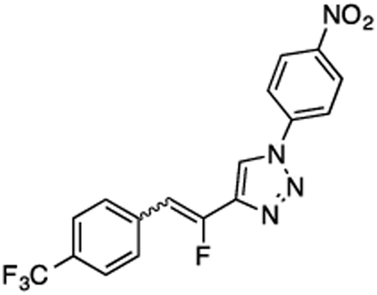 (E/Z)-4-{1-Fluoro-2-[4-(trifluoromethyl)phenyl]vinyl}-1-(4-nitrophenyl)-1H-1,2,3-triazole (17)