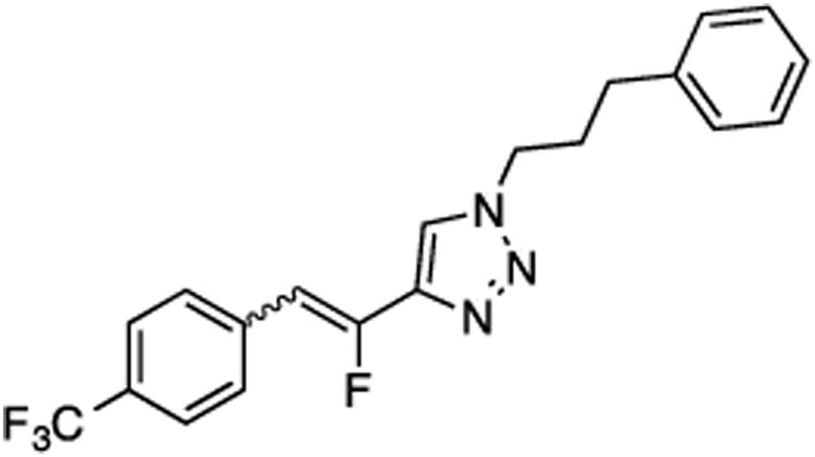 (E/Z)-4-{1-Fluoro-2-[4-(trifluoromethyl)phenyl]vinyl}-1-(3-phenylpropyl)-1H-1,2,3-triazole (18)