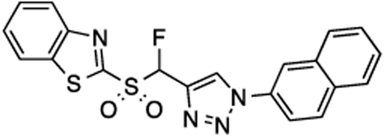 2-{[Fluoro(1-(naphthalen-2-yl)-1H-1,2,3-triazol-4-yl)methyl]sulfonyl}benzo[d]thiazole (3)