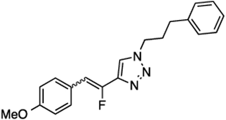 (E/Z)-4-[1-Fluoro-2-(4-methoxyphenyl)vinyl]-1-(3-phenylpropyl)-1H-1,2,3-triazole (14)