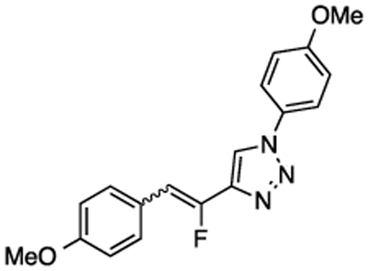 (E/Z)-4-[1-Fluoro-2-(4-methoxyphenyl)vinyl]-1-(4-methoxyphenyl)-1H-1,2,3-triazole (12)