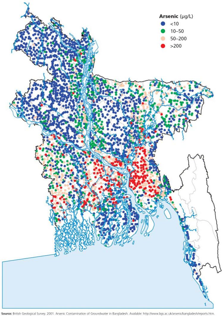 Arsenic concentrations in Bangladeshi tubewells