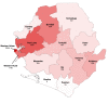 Geographical distribution of Ebola virus disease in Sierra Leone.