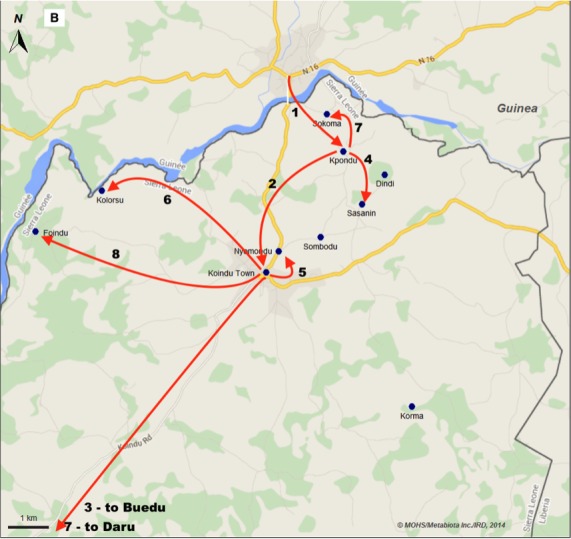 Fig 1B. Ebola Virus Fever (EVD) emergence in Sierra Leone.