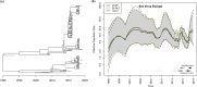 A dated phylogeny generated using 171 Enterovirus D68 sequences from Nextstrain.