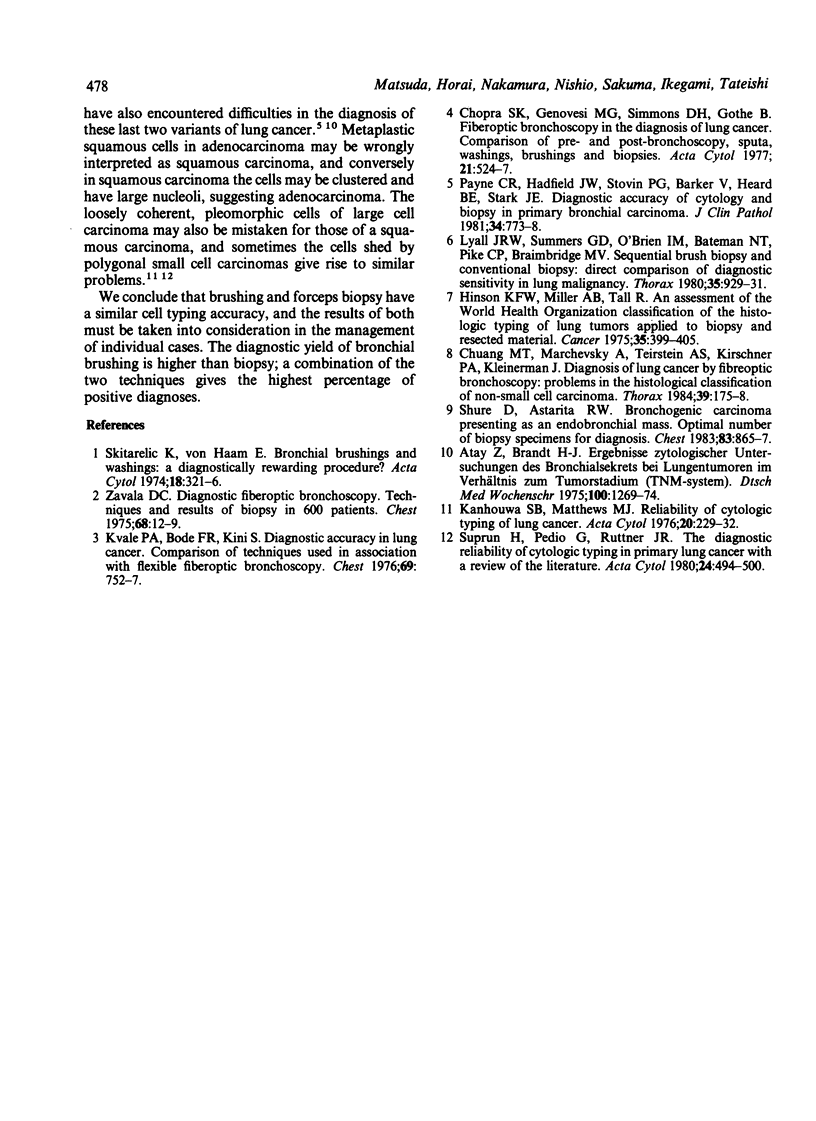 Bronchial brushing and bronchial biopsy: comparison of diagnostic ...