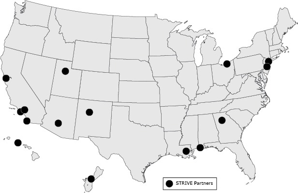 Partners were located in Chandler, Arizona; Bayou La Batre, Alabama; DeKalb and Gwinnett counties, Georgia; Palisades Park, New Jersey; Honolulu (Kalihi Valley), Hawaii; San Diego, California; New Orleans, Louisiana; San Mateo, California; Orange County, California (2 partners); Salt Lake County, Utah; Albuquerque, New Mexico; Cleveland/Cuyahoga County, Ohio; Bergen, Mercer, Middlesex, Hudson, and Somerset counties, New Jersey; and Guam.