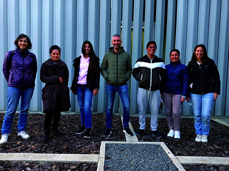 From left to right: Lucía Gutiérrez, Raluca Fratila, Pilar Gomollón, Pablo Martínez, Christian Castro, Susel del Sol and María Moros.